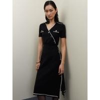 ราคา Pomelo ชุดเดรสผ่าข้างติดกระดุม Button Up Side Slit Dress (23681110031)