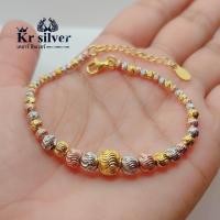 ราคา Kr silver สร้อยข้อมือเงินแท้ อิตาลี สามกษัตริย์ เม็ดกลม ลายจีบ ยาว 6 5 7 5 นิ้ว (11090461921)