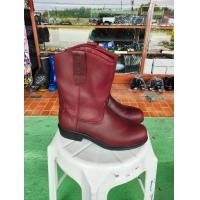 ราคา รองเท้าบูทเซฟตี้หัวเหล็กหนังแท้สีน้ำตาลแดง (24525354145)