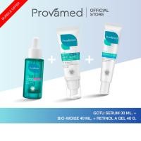 ราคา SET x 3 Provamed Gotu kola serum 30 ml Bio acne moist 40 ml Retinol a gel 40 ml เซ็ท x3 เซรั่ม มอยส์เจอไรเซอร์ ไบโอเปปไทด์ เรตินอล (24631956972)