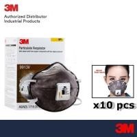 ราคา 3M 9913V หน้ากากป้องกันฝุ่นละออง แก๊ซ และไอระเหย ป้องกันกลิ่น มีวาล์วระบายอากาศ แพ๊ค 10 ชิ้น (378277639)