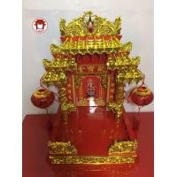 ราคา ศาลเจ้าที่จีนตี่จู้เอี๊ยะ ขนาด 16 นิ้วลึก 5หลังคาทอง 2 เสากลม ทองชุป (16114894575)