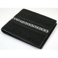 ราคา Huncroc กระเป๋าสตางค์หนังปลากระเบนแท้ สีดำ (24325699803)