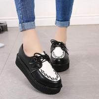 ราคา Creepers casual shoes woman plus size sneakers women shoes ladies platform shoes 2022 Lace up Women Flats Female shoes loafers (12997086570)