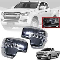 ราคา ครอบกระจกมองข้าง กันรอยกระจกมองข้าง มีไฟแต่ง LED รุ่น อิซูซุ ดีแม็กซ์ ISUZU D MAX DMAX ปี 2019 2020 โครเมี่ยม 2 WD 4 ประตู (5422628511)
