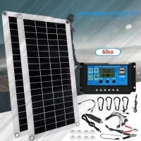 ราคา 40W แผงพลังงานแสงอาทิตย์ 12 V 18 V Solar Cell 10A 100A Controller แผ่นพลังงานแสงอาทิตย์ชุดสําหรับโทรศัพท์ RV รถ Caravan Home Camping กลางแจ้งแบตเตอรี่ (24381625448)