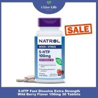 ราคา 50 Sale EXP09 25 12 25 5 HTP Fast Dissolve Extra Strength Wild Berry Flavor 100 mg 30 Tablets Natrol 5 Hydroxytryptophan 5 เอชทีพี สารสกัดเมล็ดกริฟโฟเนีย 5HTP (24469932137)