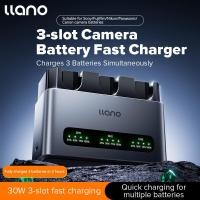 ราคา Llano NP FZ100 NP W235 NP W126S LP E17 EL15C camera Battery Charger 30W fast charging base with three ports suitable for Sony A6000 A6300 A6400 Fuji XT5 XT4 Nikon Z5 Z6 Canon EOS 6D 60D (23772186411)