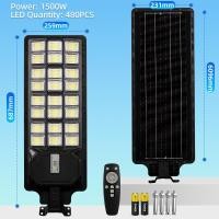ราคา KKSKY โซล่าเซลล์ 1 แถม 1 ไฟถนนโซล่าเซลล์ ไฟโซล่าเซลล์ 500W 1000W 1500W Solar Light ควบคุมแสงอัจฉริยะ มีขาตั้งและรีโมท สว่างมาก (23895390562)