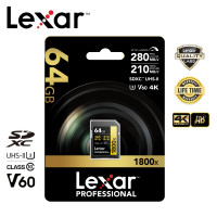 ราคา Lexar 64GB SDXC Professional 1800x 280MB s (16691453764)
