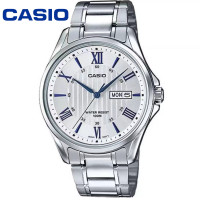 ราคา K LI Casio นาฬิกาข้อมือผู้ชาย เลขโรมัน กันน้ำ 100M สายสแตนเลส รุ่น MTP 1384 (14599316522)