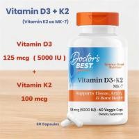 ราคา วิตามิน D3 K2 MK 7 Doctors Best Vitamin D3 K2 MK 7 5000 IU 60 Veggie Capsules (24556220162)
