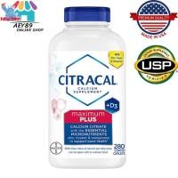 ราคา Citracal Maximum Plus Calcium Citrate D3 280 Caplets ขวดขาว (24555943153)