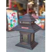 ราคา โคมไฟหัวเสา โคมไฟสนาม โคมไฟบาหลีหลังคา2 ชั้น โคมไฟทางเดินในสวนโคมไฟเสาไม้สัก หััวเสาฐาน 30cm หัวเสาฐาน24 cm (21435298821)