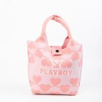 ราคา Playboy รุ่น Cordy กระเป๋าผ้าผู้หญิง รหัส ST BS244PB125 ดีไซน์ กระเป๋าผ้าไหมพรมทรงชะลอมทอลายหัวใจ มี 2 สี (23510116660)