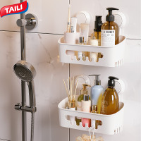 ราคา TAILI ชั้นวางของในห้องน้ำ2ชิ้นชั้นวางของในห้องน้ำแบบดูดติดที่ถอดออกได้ชั้นเก็บของแชมพูห้องน้ำไม่มีรูชั้นวางอุปกรณ์อาบน้ำติดผนังห้องน้ำประหยัดพื้นที่ที่วางของที่วางของกันน้ำชั้นวางของห้องครัวสำหรับห้อง