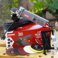 ราคา BRAVO หินเจียร์ 4 นิ้ว 1000W รุ่นงานหนัก สายไฟยาว 12 เมตร แถมฟรีที่จับ ไกด์นำตัด ใบตัดใบเจียร์ หินเจีย เครื่องเจียร์ หินเจียร์ ลูกหมู 4 นิ้ว (19439119440)