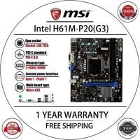 ราคา ใช้ H61M P20 MSI G3 เมนบอร์ดคอมพิวเตอร์เดสก์ท็อป LGA 1155 DDR3 16GB สำหรับ Intel H61 H61m เมนบอร์ด SATA II (23416201537)