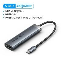 ราคา Vention Type C HUB USB C to HDMI USB 3 2 Gen 1 Type C RJ45 PD 4K 60Hz 5Gbps Multi Port Adapter for Laptop MacBook iPhone 16 15 iPad Pro Samsung Galaxy Huawei Mini Docking Station (22826583875)