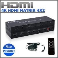 ราคา 4k 60Hz HDMI Matrix Switcher 4x2 4x1 HDMI Switcher Splitter 4 in 2 Out with Optical 3 5 มม Audio Out Extractor (4825920398)