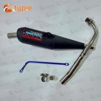 ราคา TURBO ท่อผ่า ท่อย่อ ผ่าดัง ทรงเชง WAVE125R S ไฟเลี้ยวบังลม ปลาวาฬ คอลายสปริง คอ26ออก32 เหล็กยึดท่อZERN สีน้ำเงิน (17442282725)