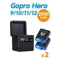 ราคา CITYORK 2000mAh AHDBT 901 แบตเตอรี่กล้องพร้อมจอแอลซีดี USB 3 ช่องชาร์จสำหรับ GoPro Hero 9 10 11 12 กล้องกีฬา (22822136369)