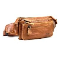 ราคา Chinatown Leather กระเป๋า ผู้ชาย หนังวัวแท้ คาดเอว สะพายหน้าอก ซิปยื่นหน้าสีน้ำตาลแทน สีดำ (519204113)