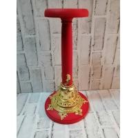 ราคา ฐานไม้กลึง ฐานวางเศียร ฐานตั้ง ฐานวาง ขาตั้งเศียร ฐานไม้ ขาตั้ง หัวโขน ไม้กลึง ตีลาย ปิดทอง ประดับเพชร สูง 16 นิ้ว วางเศียรขนาดครอบ (13472209548)