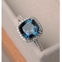 ราคา แหวนเงินแท้ 925 พลอยโทพาส Topaz น้ำหนัก 2 97 กะรัต สีลอนดอนบลู สวยไฟดีมากค่ะ (16857036205)