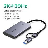 ราคา UGREEN 4K Video Capture Card Type C Collector 2 HDMI to USB USB C for Monitor Laptop SLR Camera Live Streaming Monitoring Recording Model 25773 (23307061378)