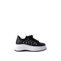 ราคา Villains SF SAVVY Platform Lace Up Sneakers รองเท้าผ้าใบแพลตฟอร์มผู้หญิง ส้นสูง 2 6 (22888682160)