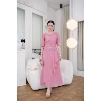 ราคา All Ladies เดรสลูกไม้ราตรีหางปลาระบาย (23810136036)