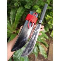 ราคา มีดปลายหว้าย มีดลาบ มีดสปาต้า มาเชเต้ Machete มีดใช้งาน มีดเดินป่า มีดแคมป์ ใบ 9 5 ตีร้อนชุบแข็ง ผิวไฟ ด้ามไผ่ตัน ฝักไม้สักรมดำ (17260773304)