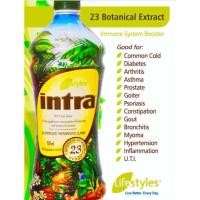 ราคา LifeStyles น้ำผลไม้ intra อินทรา 950 ml 1 ขวด อินทรา intra เสริมสร้างภูมิคุ้มกัน ขับสารพิษ ช่วยลดระดับ คลอเรสเตอร์รอล และลดไขมันในเส้นเลือด จึงช่วยป้องกันโรคความดันโลหิตสูงโรคหัวใจโรคเอดส์โรคหอบหืดไซน