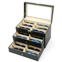 ราคา กล่องเก็บแว่นตาแบบพกพาสุดเท่ กล่องใส่แว่นสายรัดแบบหนังใส 8 ช่อง กล่องเก็บแว่นกันแดดแบบพกพาสำหรับการเดินทาง (23263356646)