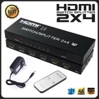 ราคา 4K 60Hz HDMI Matrix Quad Multi VieWer With Seamless Switcher 2x4 4x1 HDMI Switcher Splitter 2 in 4 Out with Optical 3 5 มม Audio Out Extractor (4746292941)