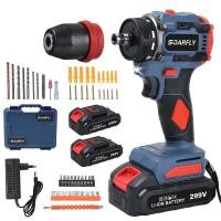 ราคา SOARFLY สว่านไร้สาย 299V 3 ระบบ สว่านไร้สายแท้ ไขควงกระแทก สว่านไฟฟ้าไร้สาย มอเตอร์ Brushless สว่าน ไฟฟ้า พร้อม ดอกสว่าน เจาะ และ แบตสว่าน สว่านเปลี่ยนหัวได้ สว่านมาซารุ (24465933776)