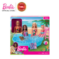 ราคา Barbie Doll and Pool Playset with Slide and Accessories ตุ๊กตาบาร์บี้ และชุดของเล่นสระน้ำพร้อมสไลด์และอุปกรณ์เสริม GHL91 ID (18557931223)