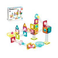 ราคา PicassoTiles 60 Pc Magnetic Tiles Marble Run Travel Size Construction Playset (22887645715)