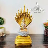 ราคา พระจักรพรรดิปางนาคปรก มวลสารแร่เหล็กน้ำพี้ ฐานกว้าง 6 นิ้ว สูง 13 นิ้ว (22322753115)