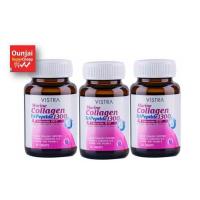ราคา 3ขวด วิสทร้า มารีน คอลลาเจน ไตรเปปไทด์ 1300 แอน โคเอ็นไซม์ คิวเท็น พลัส 30 เม็ด VISTRA Marine Collagen TriPeptide 1300 Coenzyme Q10 Plus (356702492)