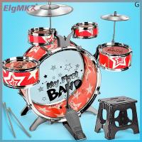 ราคา ELGMK กลองชุดของเล่นสำหรับเด็ก กลองชุดดนตรีสำหรับกลองแจ๊สชุดของเล่นดนตรีพร้อมเก้าอี้กลองชุดเด็กและเก้าอี้เครื่องดนตรี (24301739156)