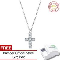 ราคา สร้อยคอไม้กางเขนเพชรโมอิสชุบทองคำขาว925เงินสเตอร์ลิงสำหรับผู้หญิง MSN039ของขวัญคริสต์มาสสร้อยคอกางเขนความเชื่อศาสนาขนาดเล็ก (22865097273)