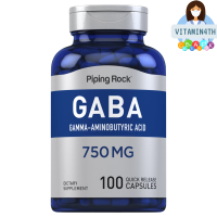 ราคา GABA Gamma Aminobutyric Acid 750 mg 100 Quick Release Capsules (22852224823)
