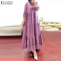 ราคา Celmia ZANZEA ชุดเดรสยาวมุสลิมแขน3 4พิมพ์ลายดอกไม้เดรสมุสลิมวินเทจ (21476713374)