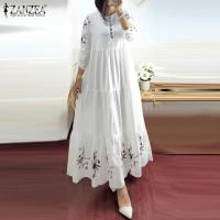 ราคา Celmia ZANZEA ชุดเดรสยาวมุสลิมแขน3 4พิมพ์ลายดอกไม้เดรสมุสลิมวินเทจ (21476713382)