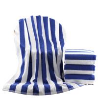 ราคา hot Towel Cotton jacquard bath towel Cotton thickened blue and white striped bath towel Beach towel (23683780871)
