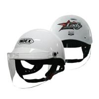 ราคา SQA หมวกกันน็อค หมวกเลดี้ INDEX หมวกกันน็อคครึ่งใบ สีขาว พร้อมหน้ากากหมวก สีชา หมวกนิรภัย (7780482936)