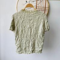 ราคา Miyake เสื้อยืดพลีทผ้านุ่มพิเศษอัดพลีททำมือเสื้อยืดแฟชั่นลำลองกระชับสัดส่วน (24471276260)