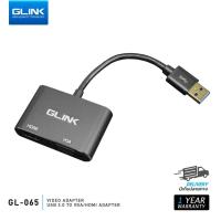 ราคา มาตรฐาน GLINK GL 065 อุปกรณ์แปลงสัญญาณภาพ Video Adapter USB 3 0 to VGA HDMI ตัวแปลงสัญญาณ 1080P (20392401189)